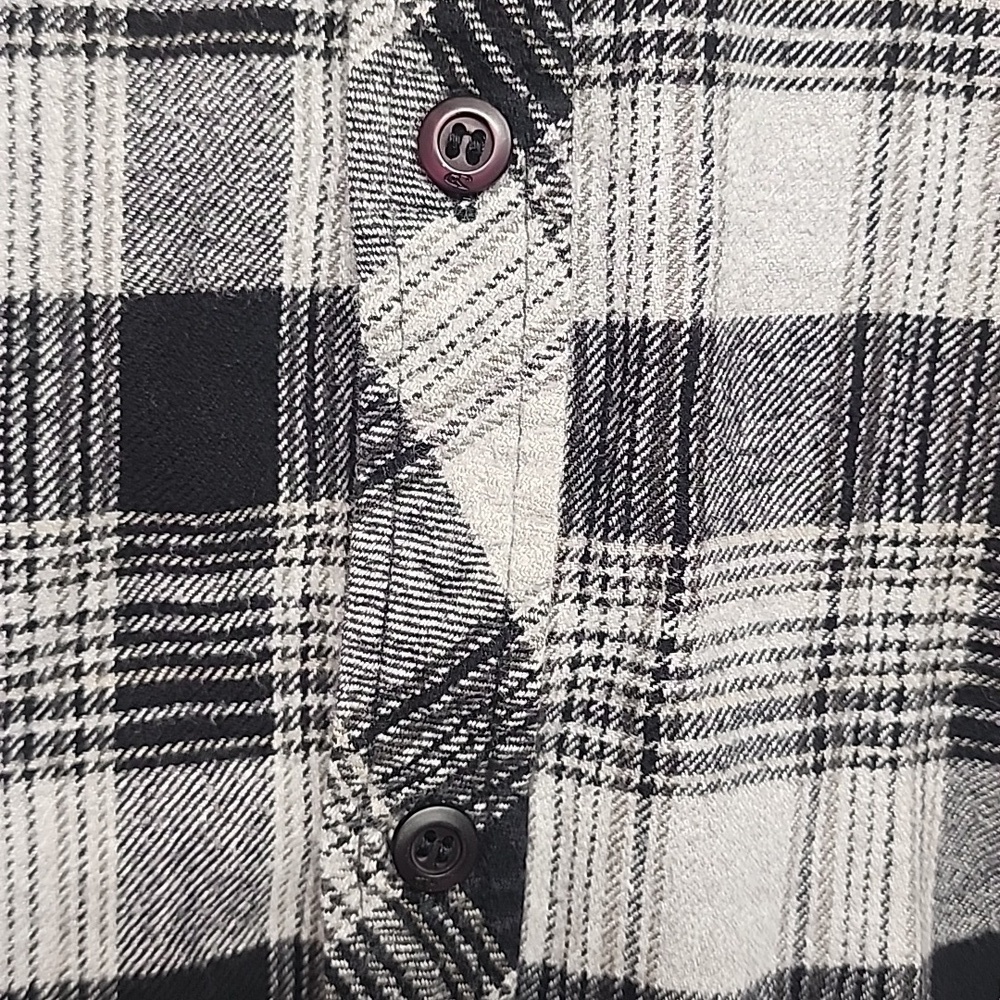 O'NEILL Large classic fit 100% cotton black/gray button down long sleeve shirt - Picture 5 of 10
